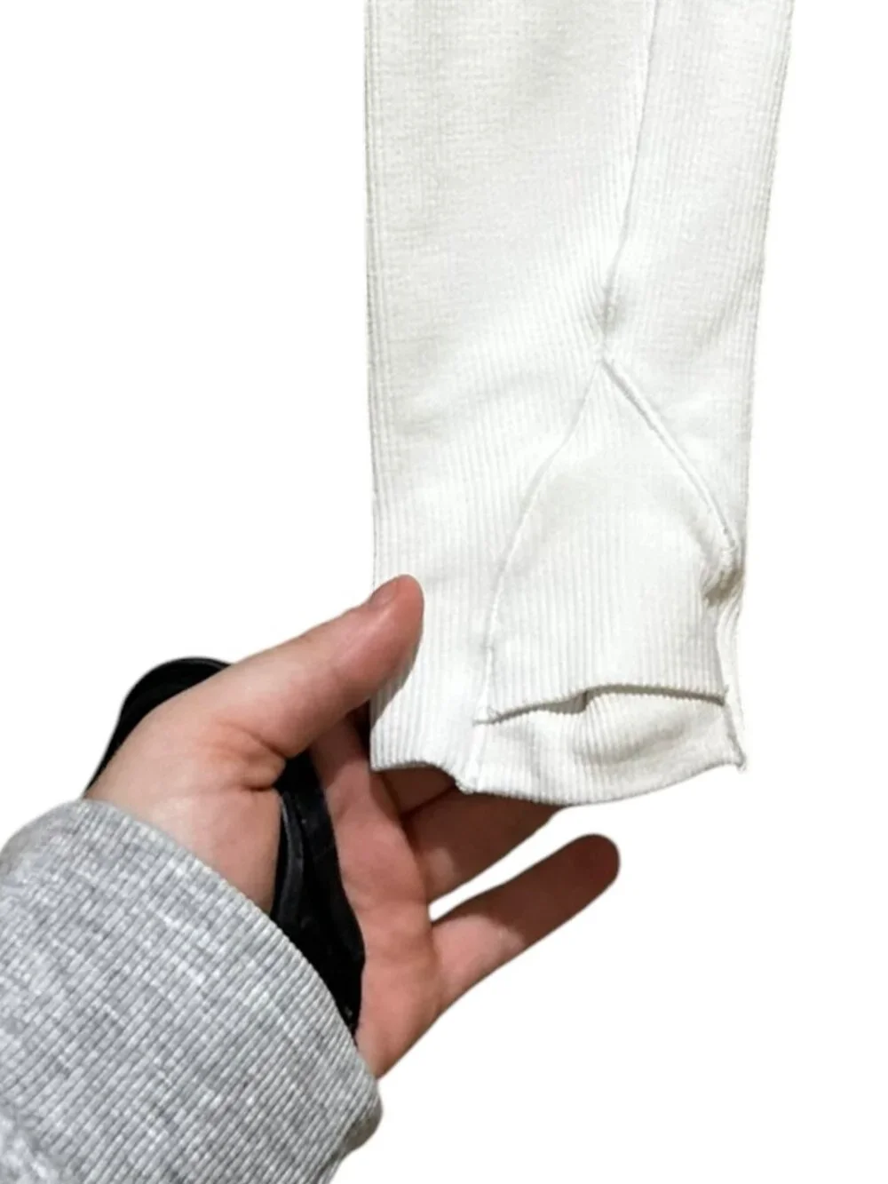 Womens Lululemon White Swiftly Long Sleeve Top Thumb Holes
